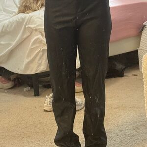 Boohoo Black Faux Leather Straight Leg Pants